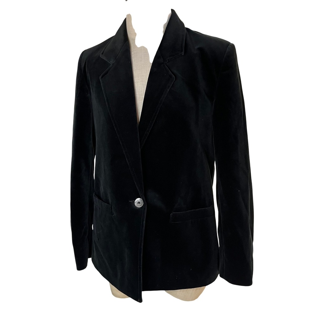 Vintage Koret Black Velvet Blazer Jacket Women's Size‎ 10 Single Button Classic